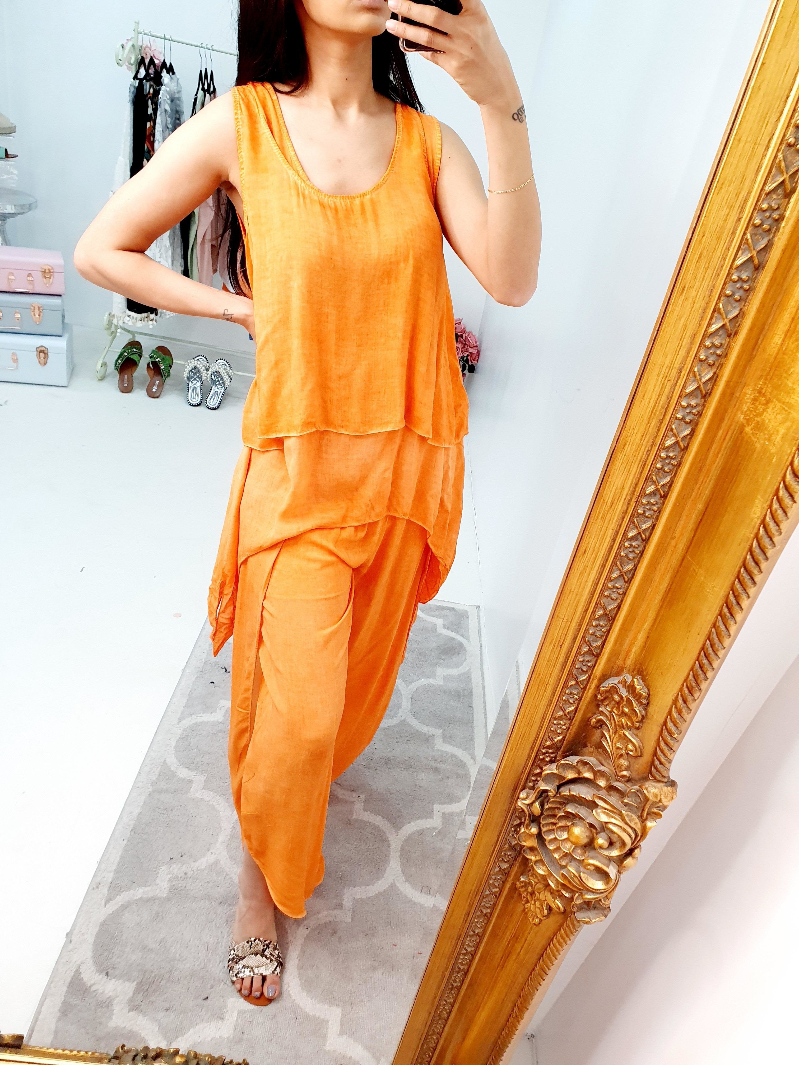 Nayeli Double Layer Top Split Leg Hareem Set
