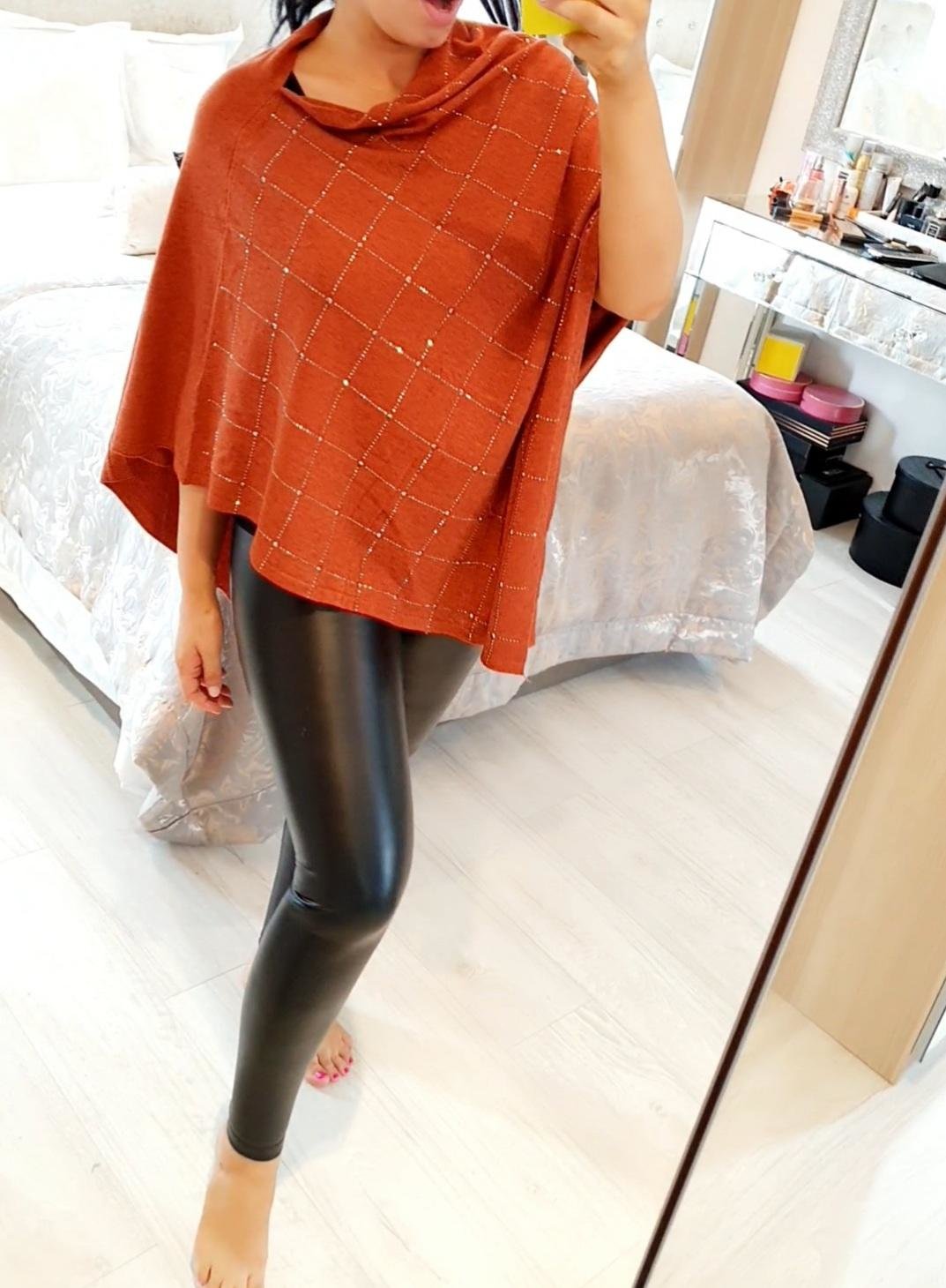 Jayden Diamante Saque Detailed Knitted Poncho
