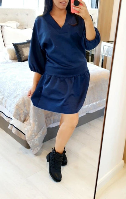 Lizban Oversized Faux Suede Smock Dress