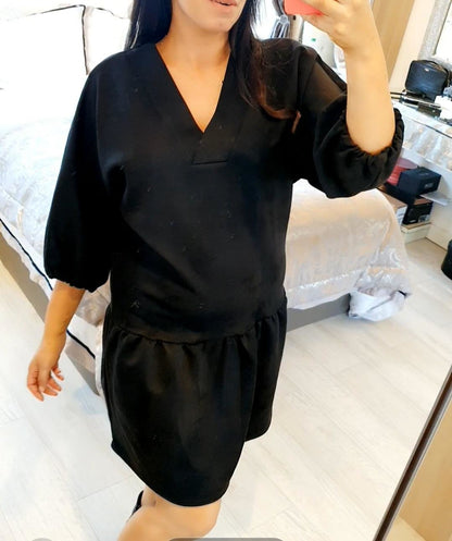 Lizban Oversized Faux Suede Smock Dress