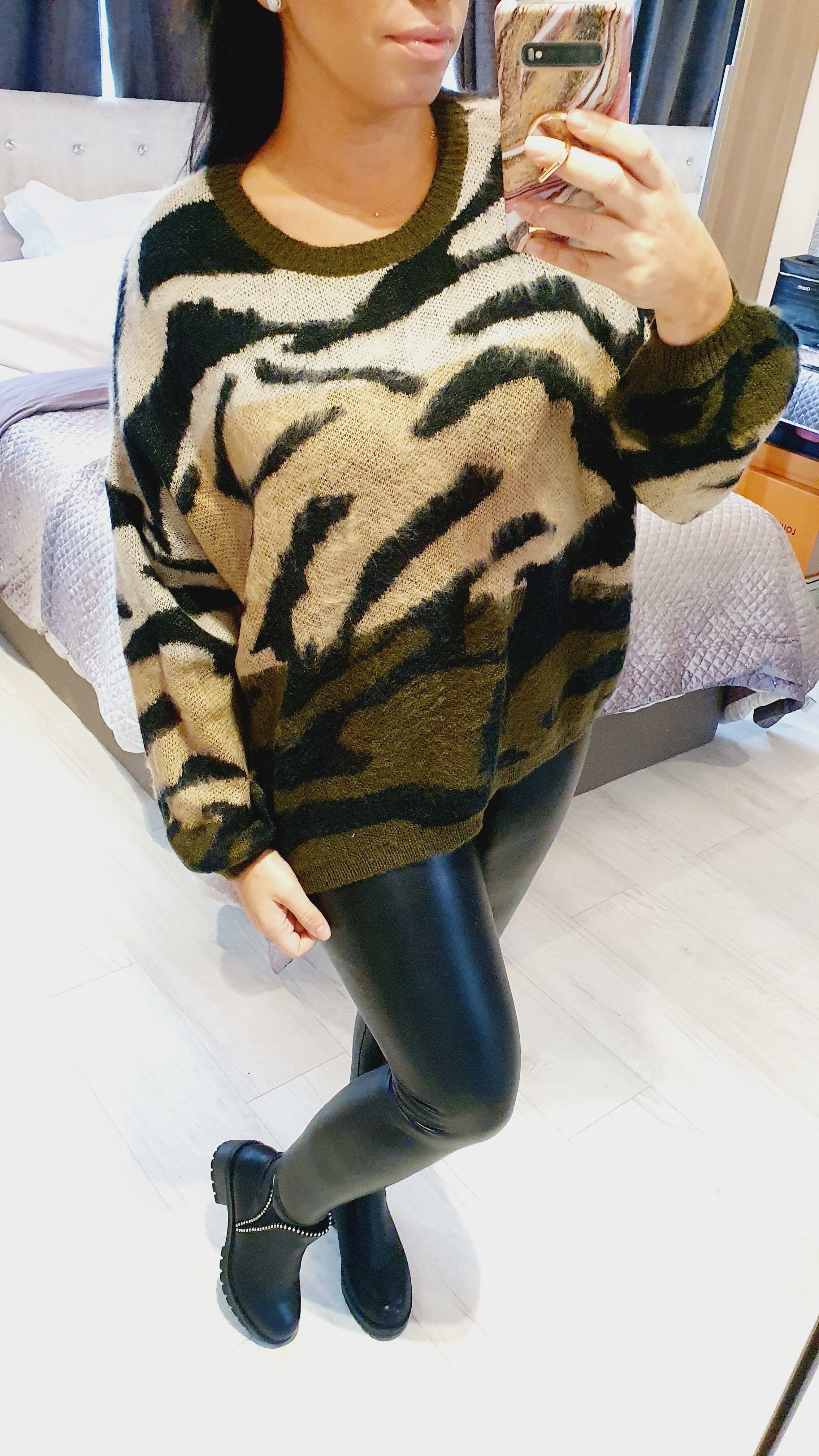 Gina Zebra Print Super Soft Knitted Jumper
