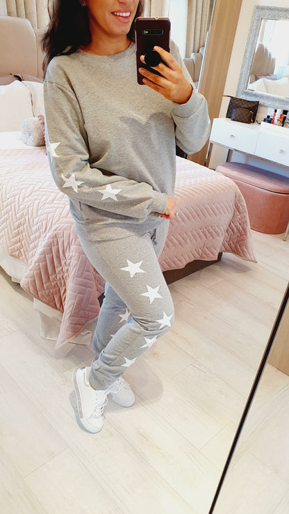 Palmera White Star Detailed Soft Loungewear Set