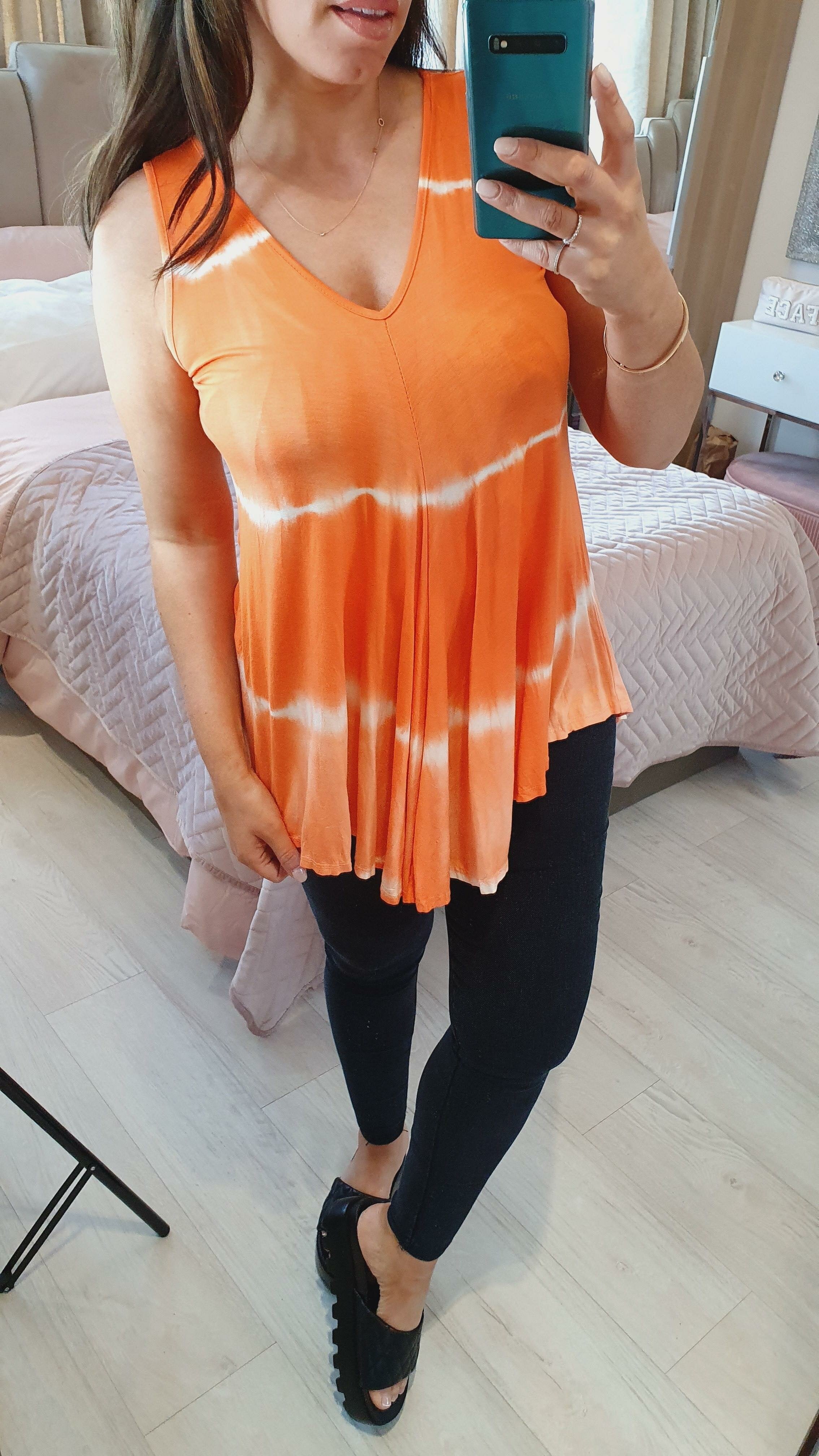 Helina Tie Dye Basic Jersey Vest Top