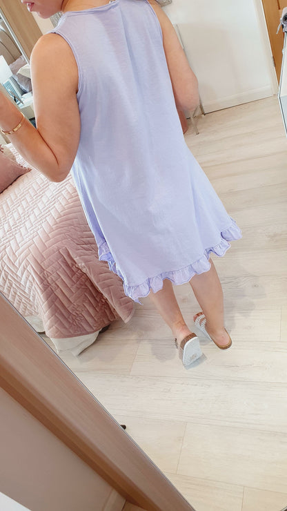 Marie Frill Detailed Loose Fit Cotton Dress