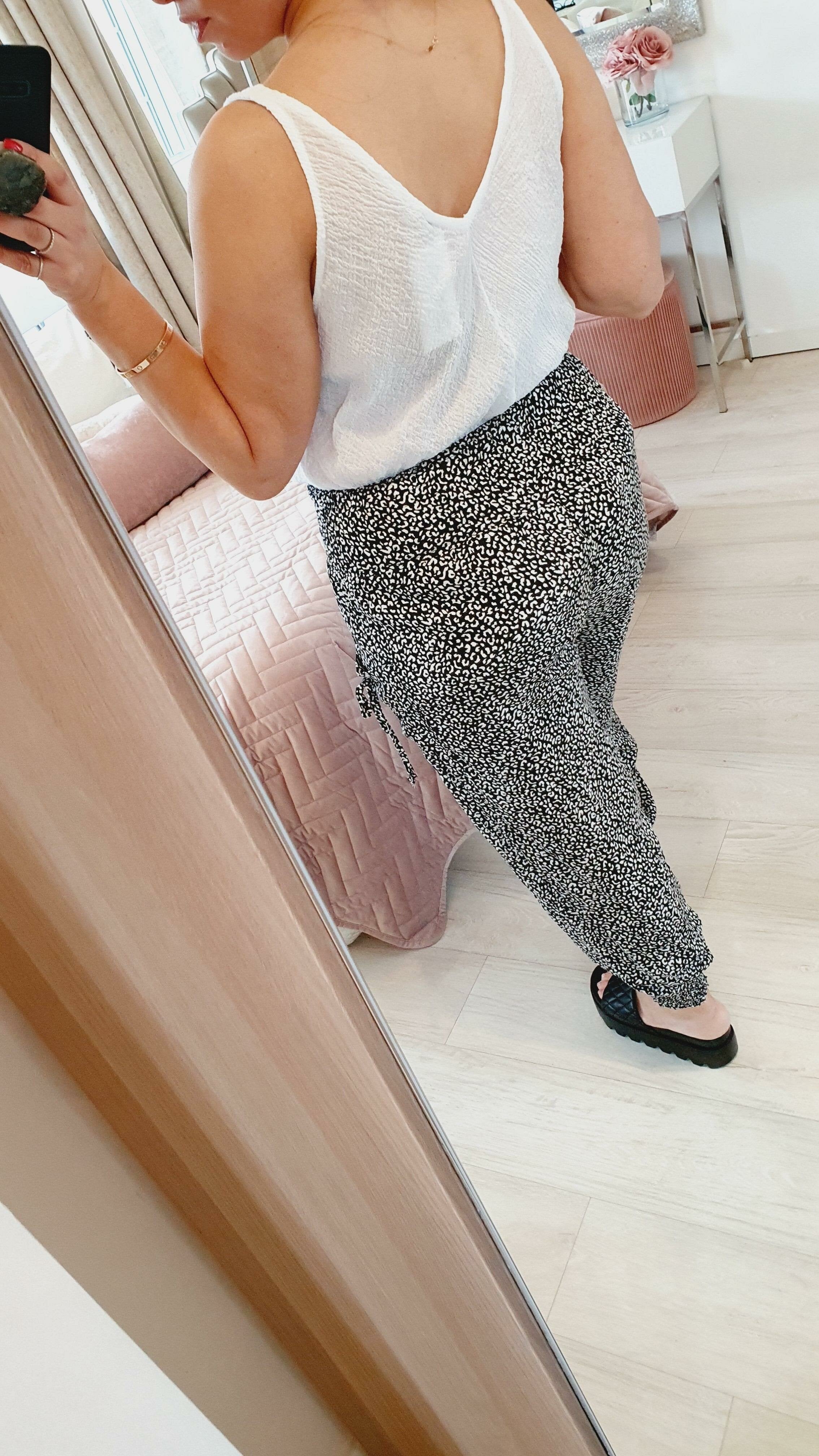 Kensington Leopard Print Tie Pocket Elasticated Hareem Trousers