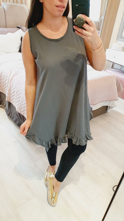 Marie Frill Detailed Loose Fit Cotton Dress