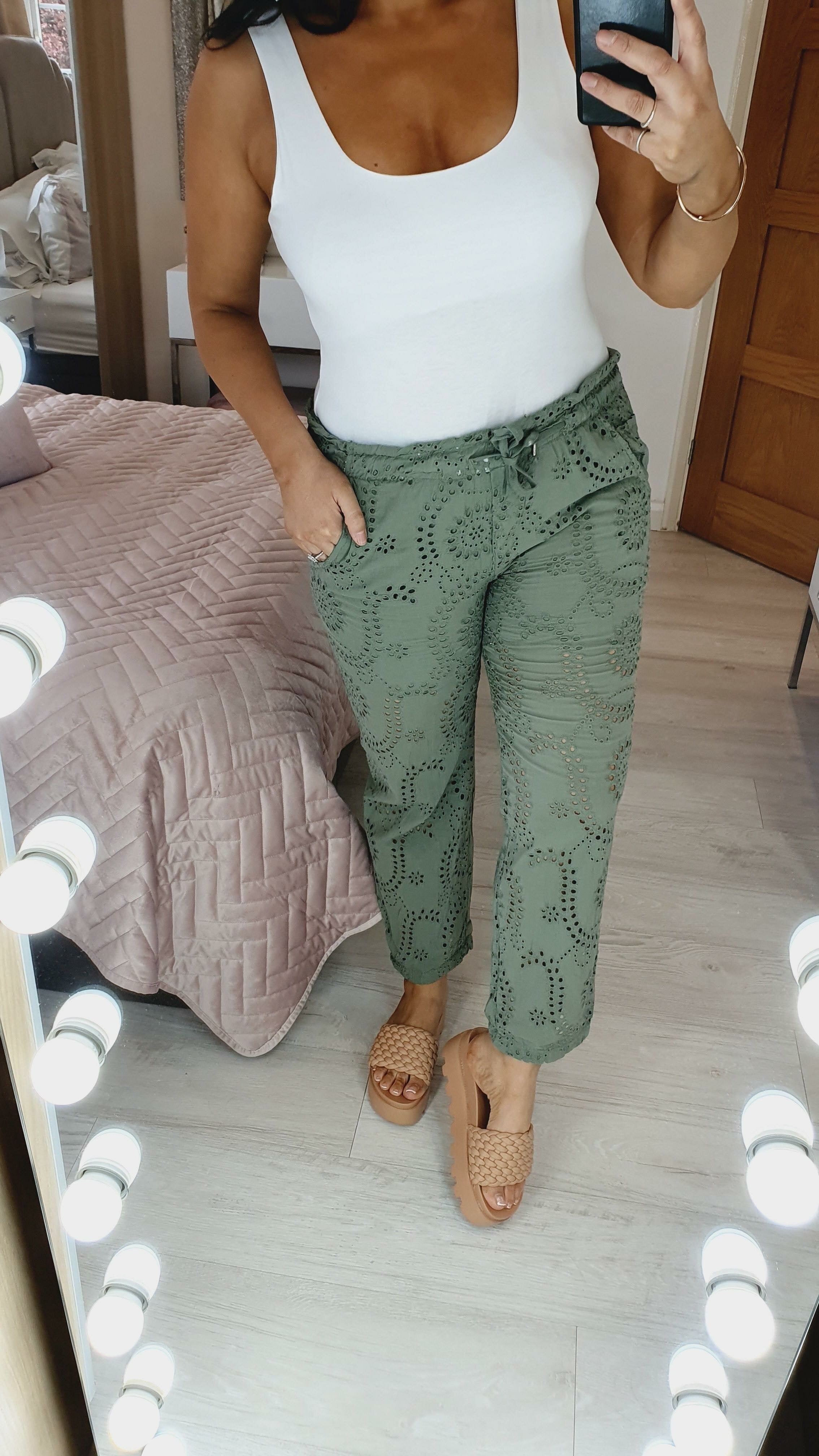 Smith Embroidery Anglaise Pocket Paper Bag Trousers