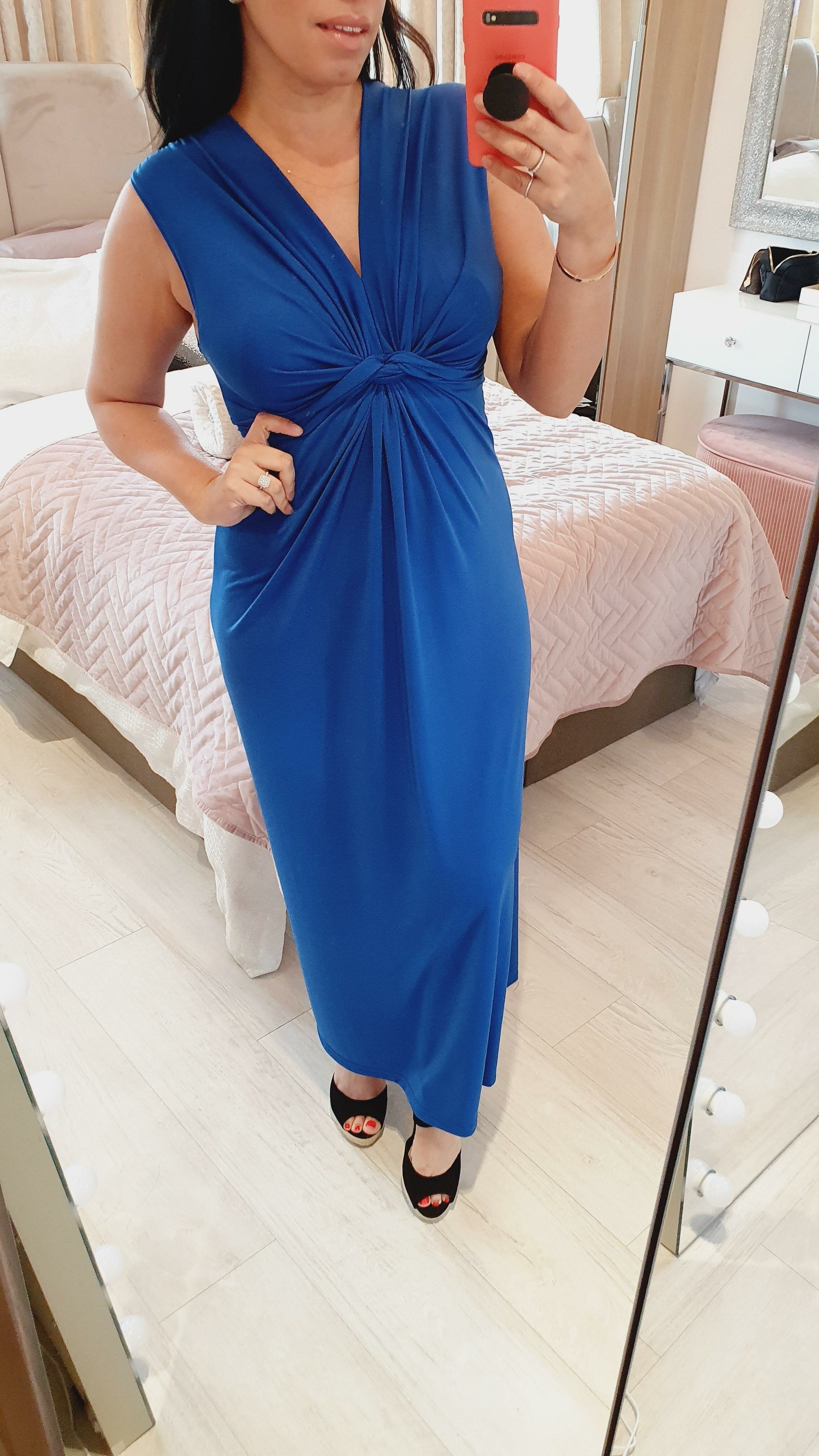 Meggy Plain Twist Knot Super Stretch Maxi Dress