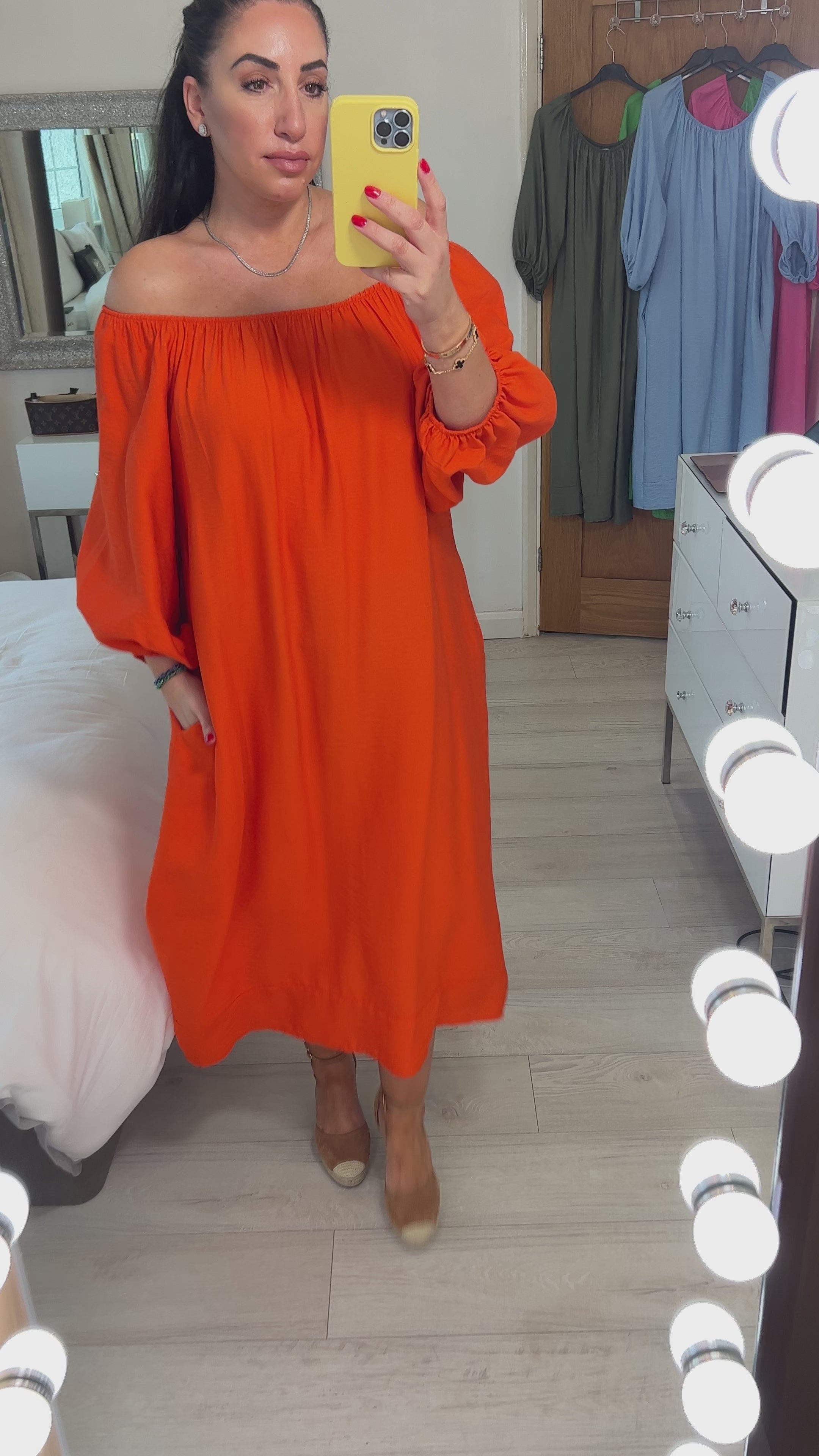 Kleo Plain Elasticated Bardot Smock Dress