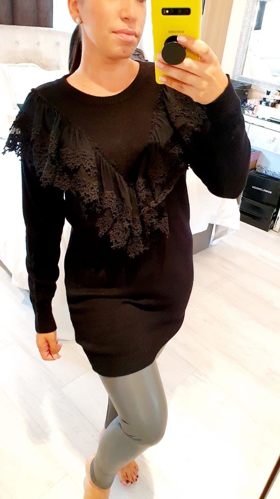 Renna Crochet Lace Detail Jumper