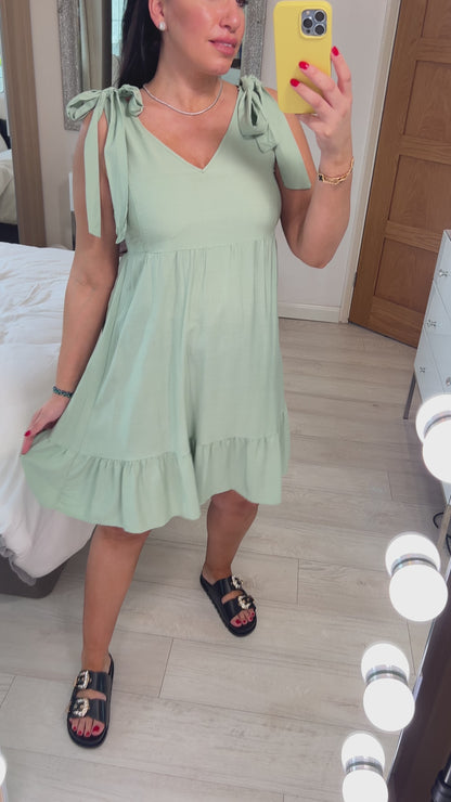 Croatia Tie Detail Smock Dress