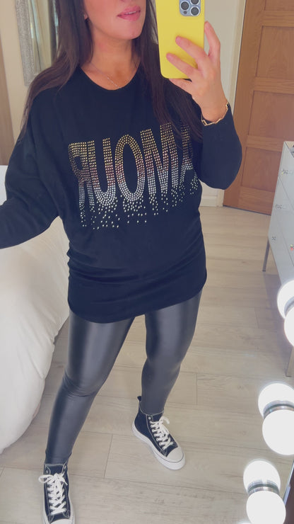 Alfie Diamante Ombre AMOUR Slogan Jumper