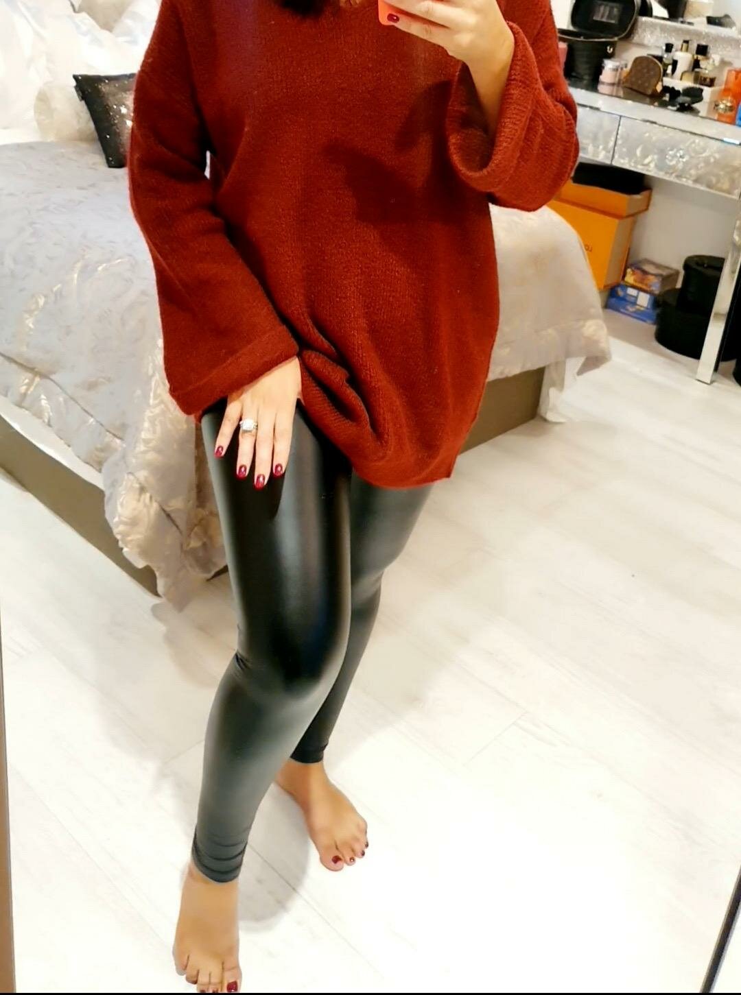 Bonnie Black Faux Leather High Waist Leggings