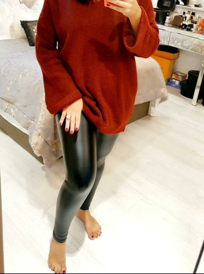 Bonnie Black Faux Leather High Waist Leggings