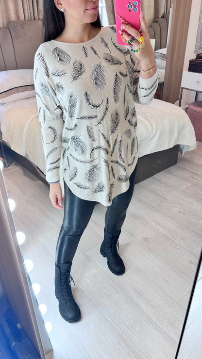 Craft Diamante Feather Fine Knit Jumper