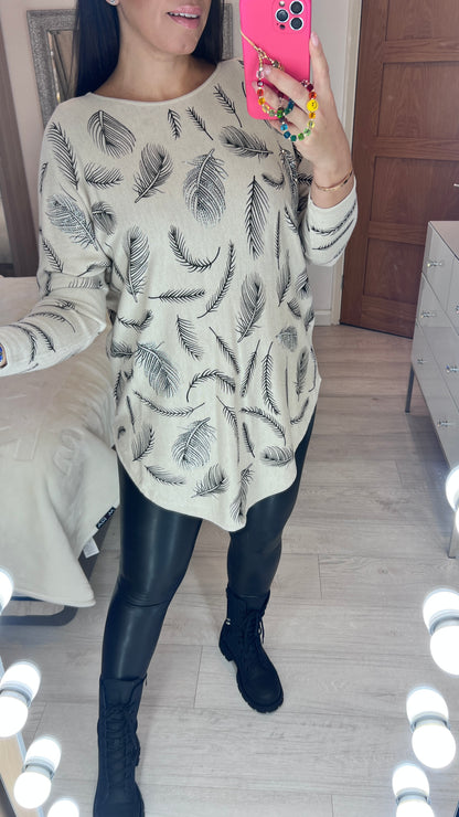 Craft Diamante Feather Fine Knit Jumper