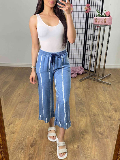 Bromley Denim Paint Splatter Lightweight Trousers