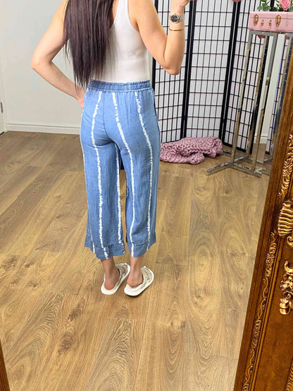 Bromley Denim Paint Splatter Lightweight Trousers