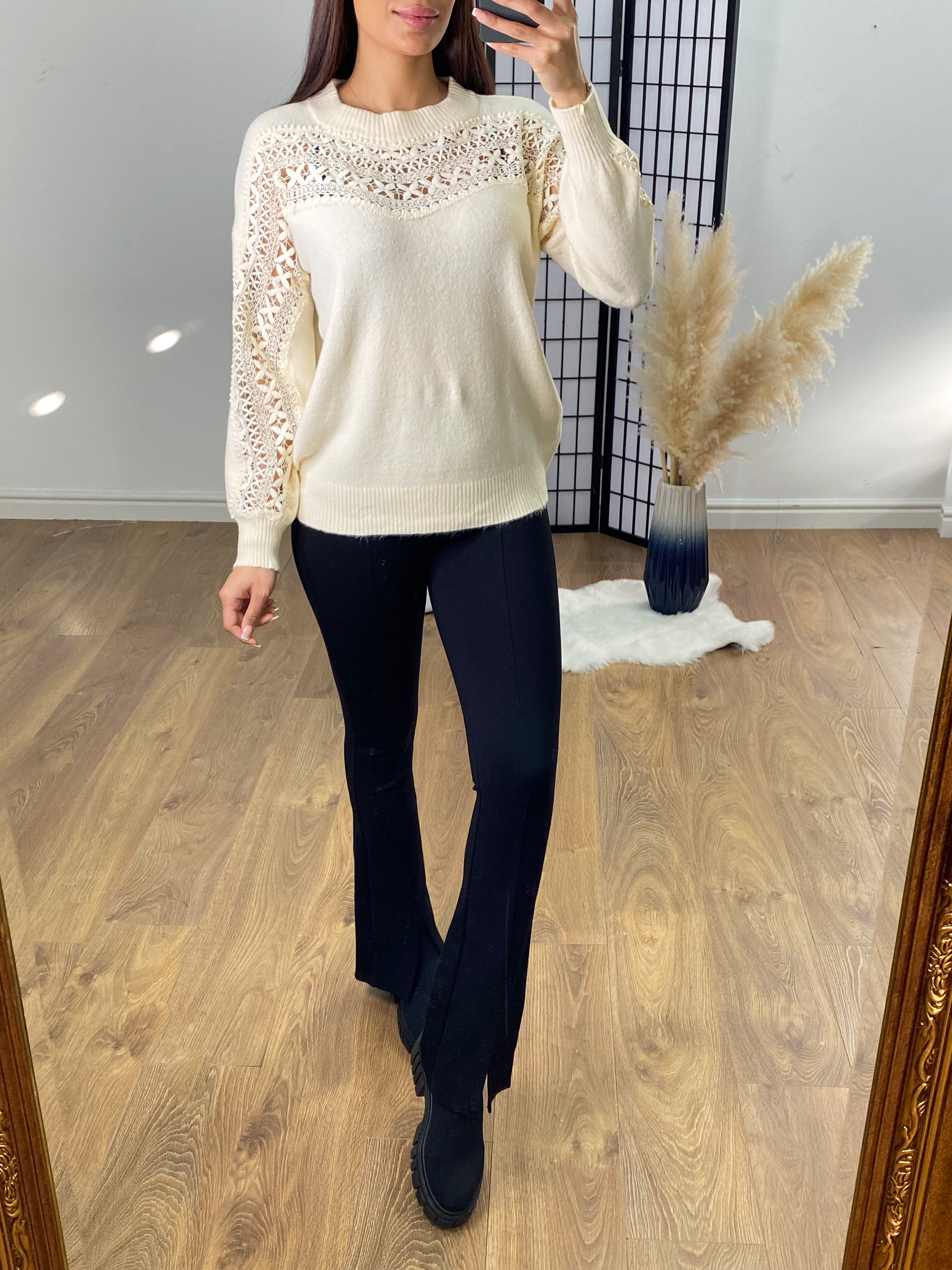 Aurelia Crochet Panel Front Jumper