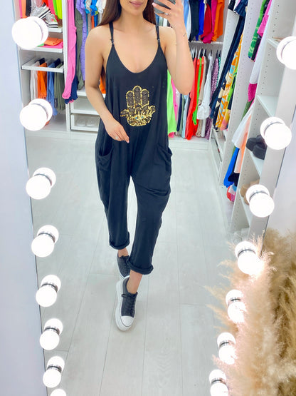 Noor Evil Eye Pocket Harem Jumpsuit