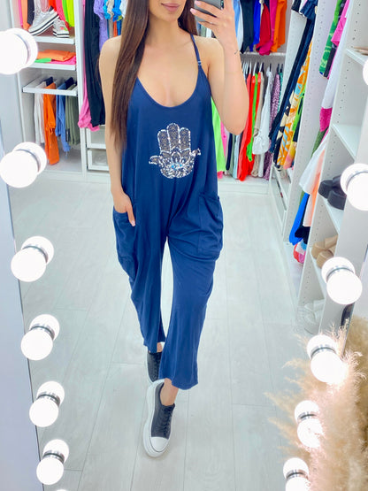 Noor Evil Eye Pocket Harem Jumpsuit