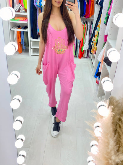 Noor Evil Eye Pocket Harem Jumpsuit