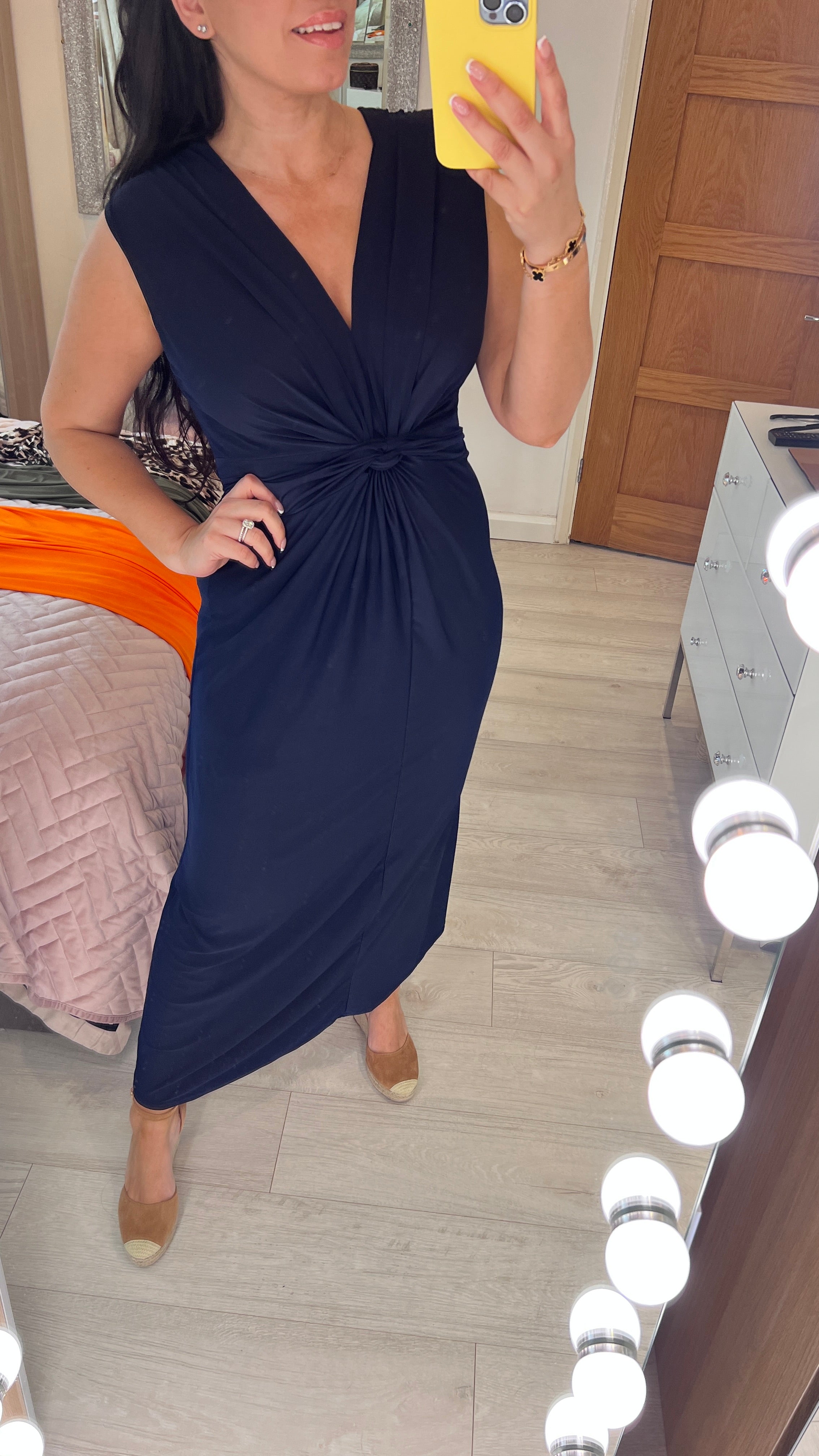 Meggy Plain Twist Knot Super Stretch Maxi Dress