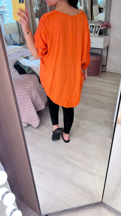 Kasia Satin V Neck Blouse