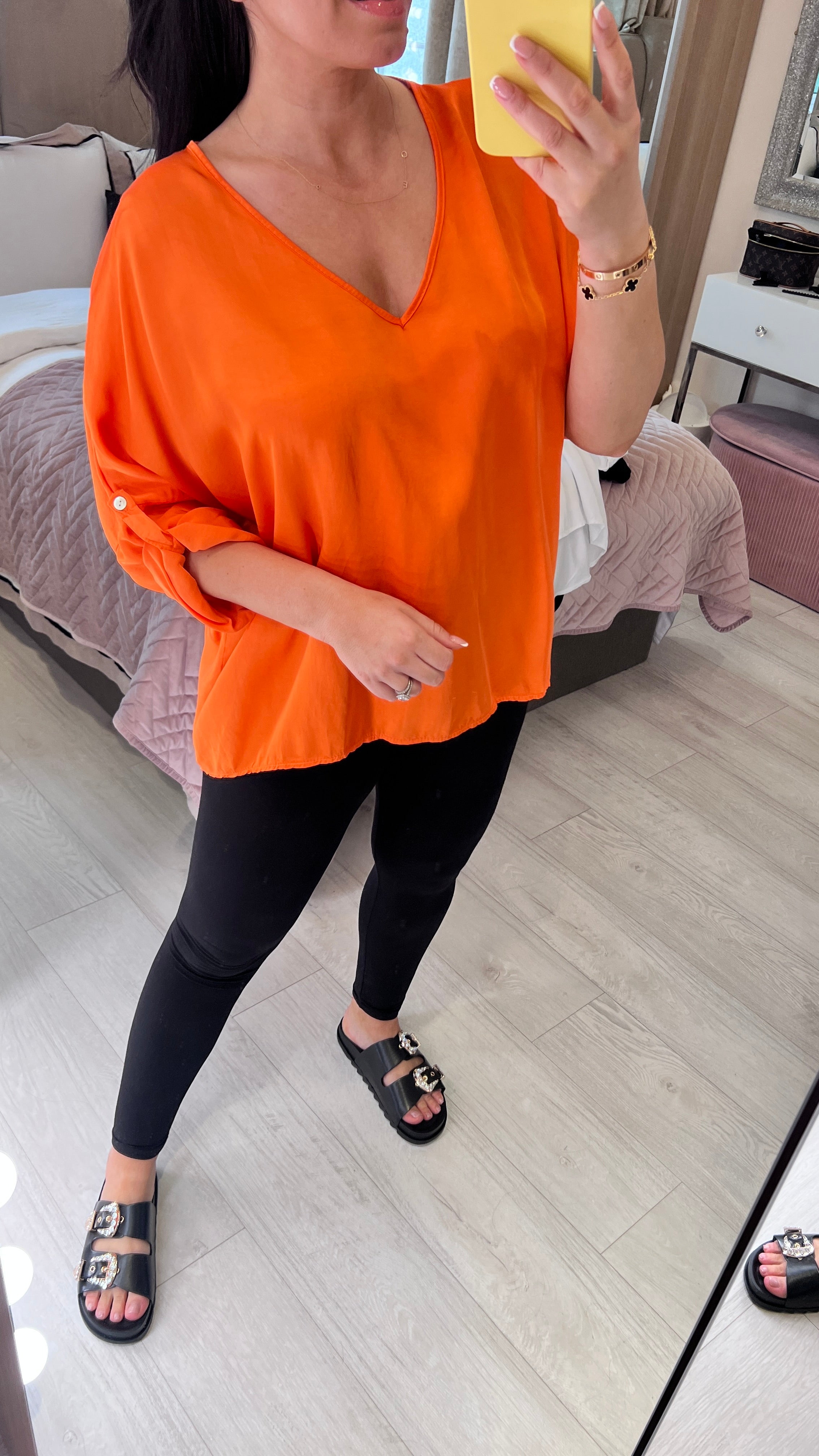 Kasia Satin V Neck Blouse