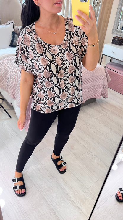Avanie Supersoft Snake Print Top