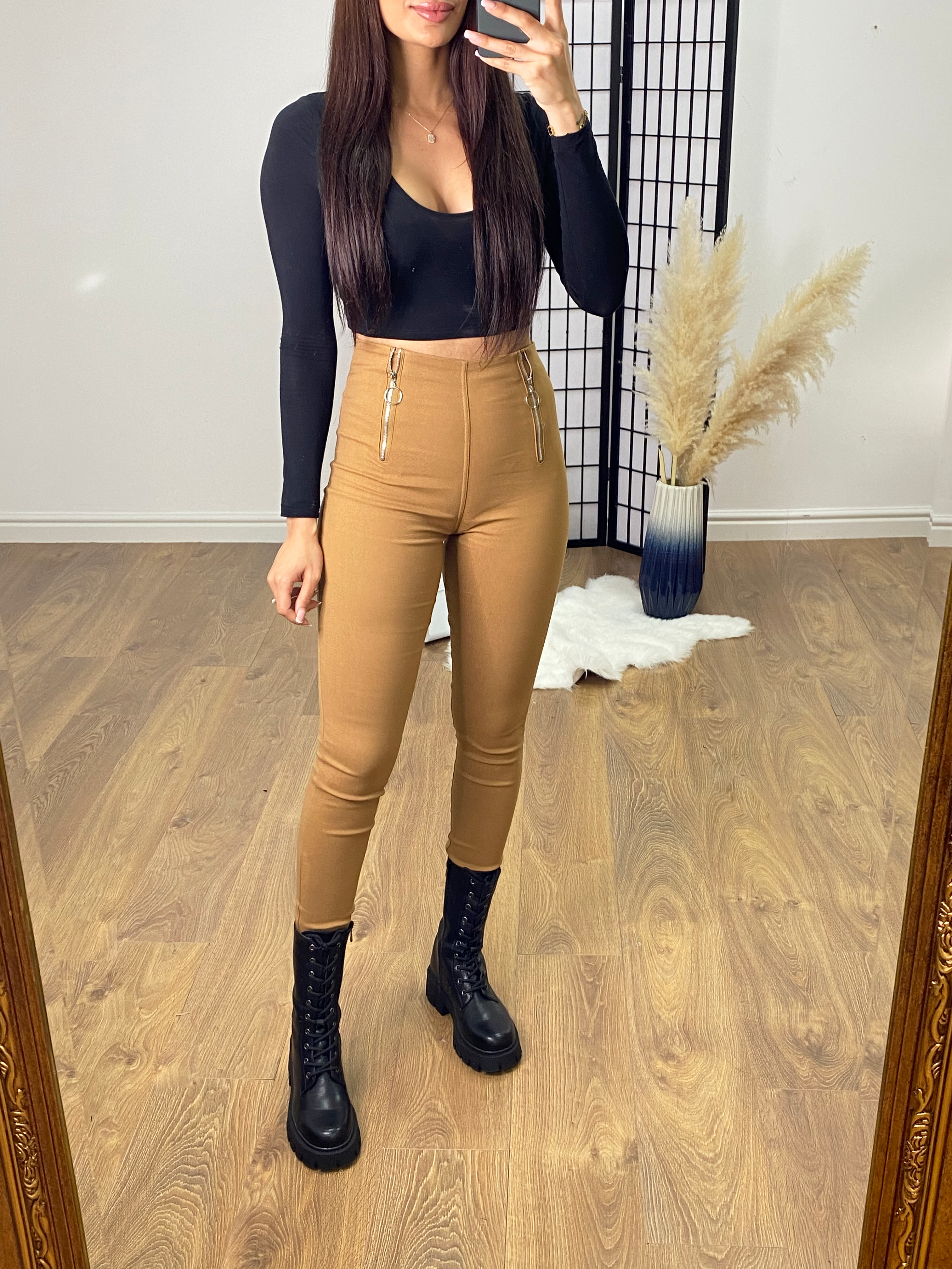 Amazon Ring Zip Front Detail Jeggings