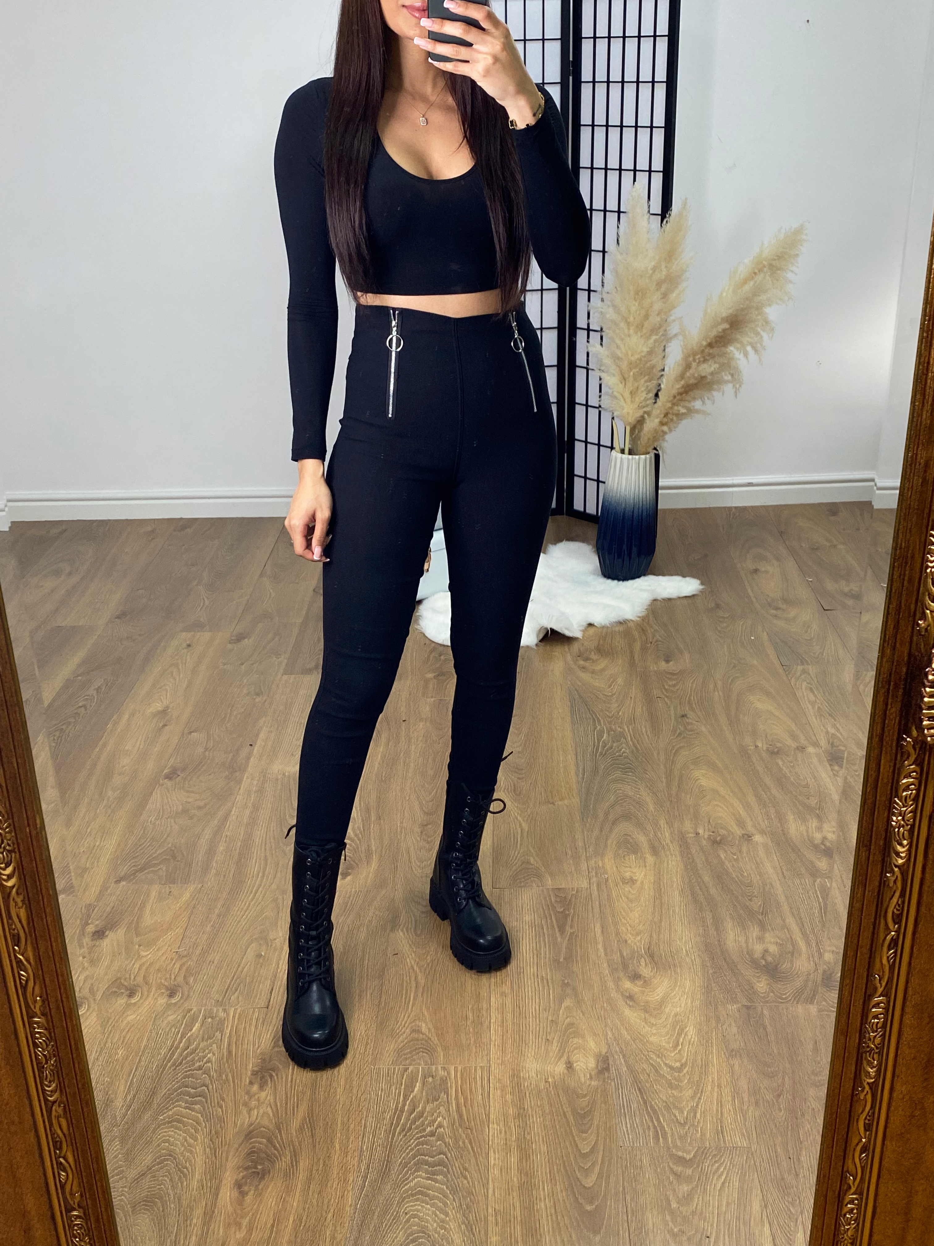 Amazon Ring Zip Front Detail Jeggings