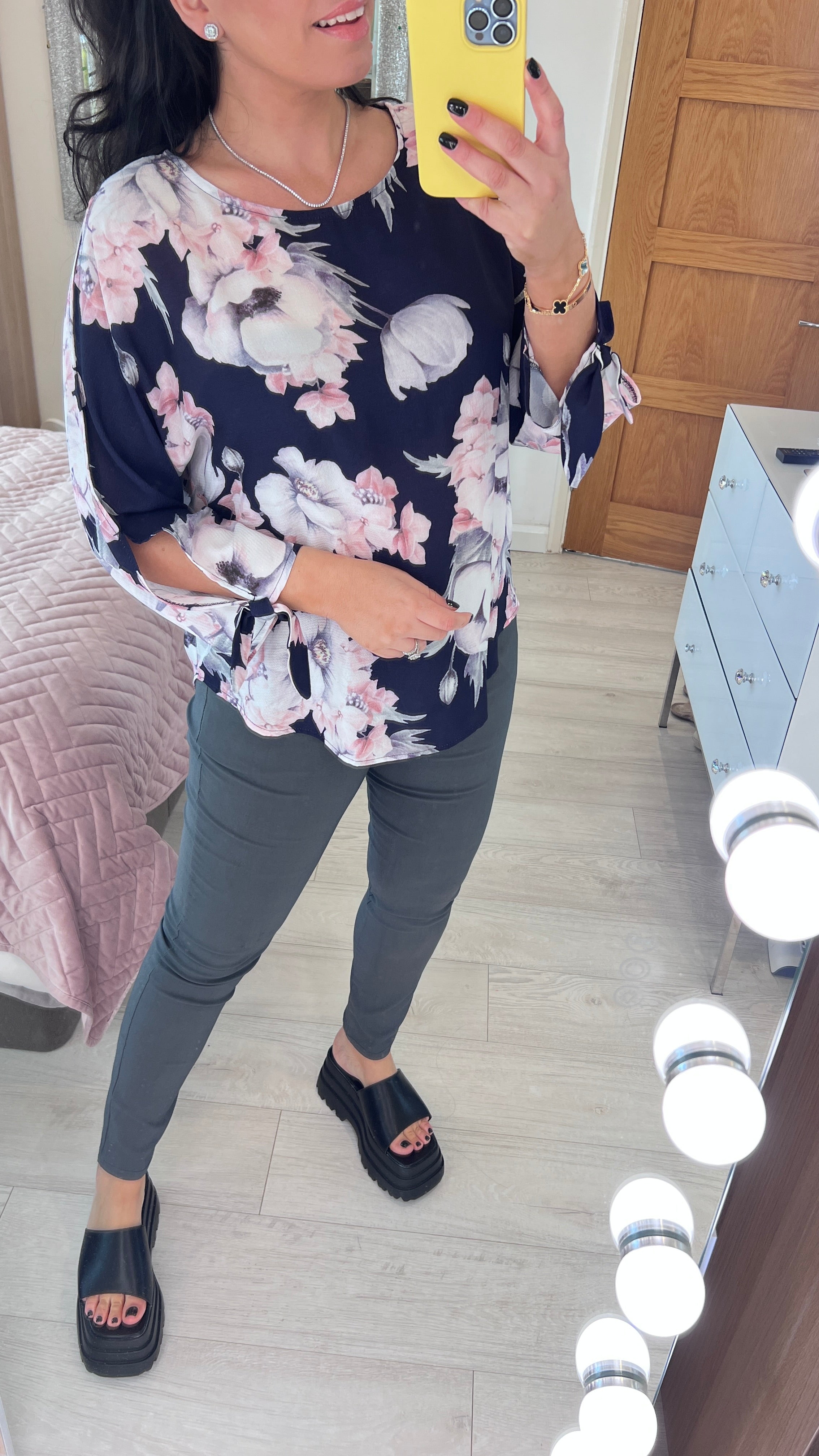Corsica Bold Floral Print Cold Shoulder Top