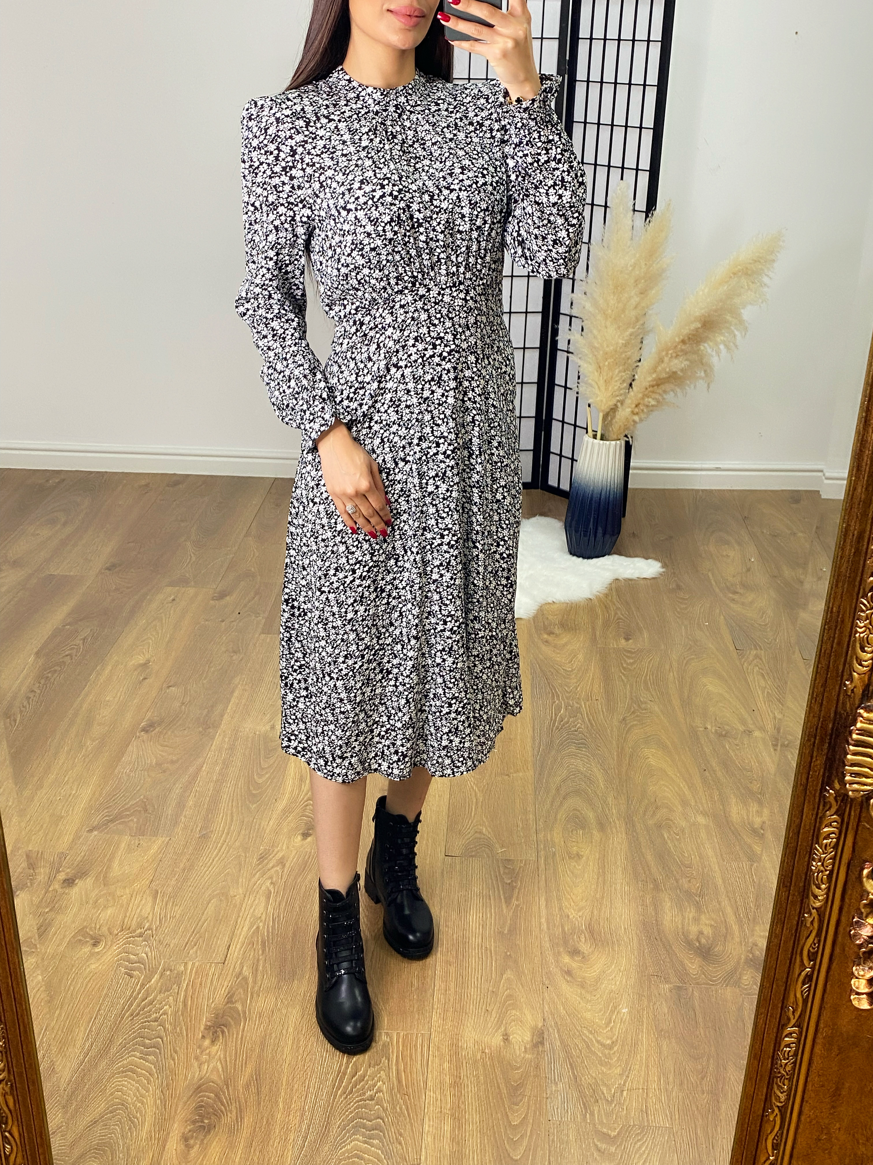 Starlie Ditsy Floral Print High Neck Dress