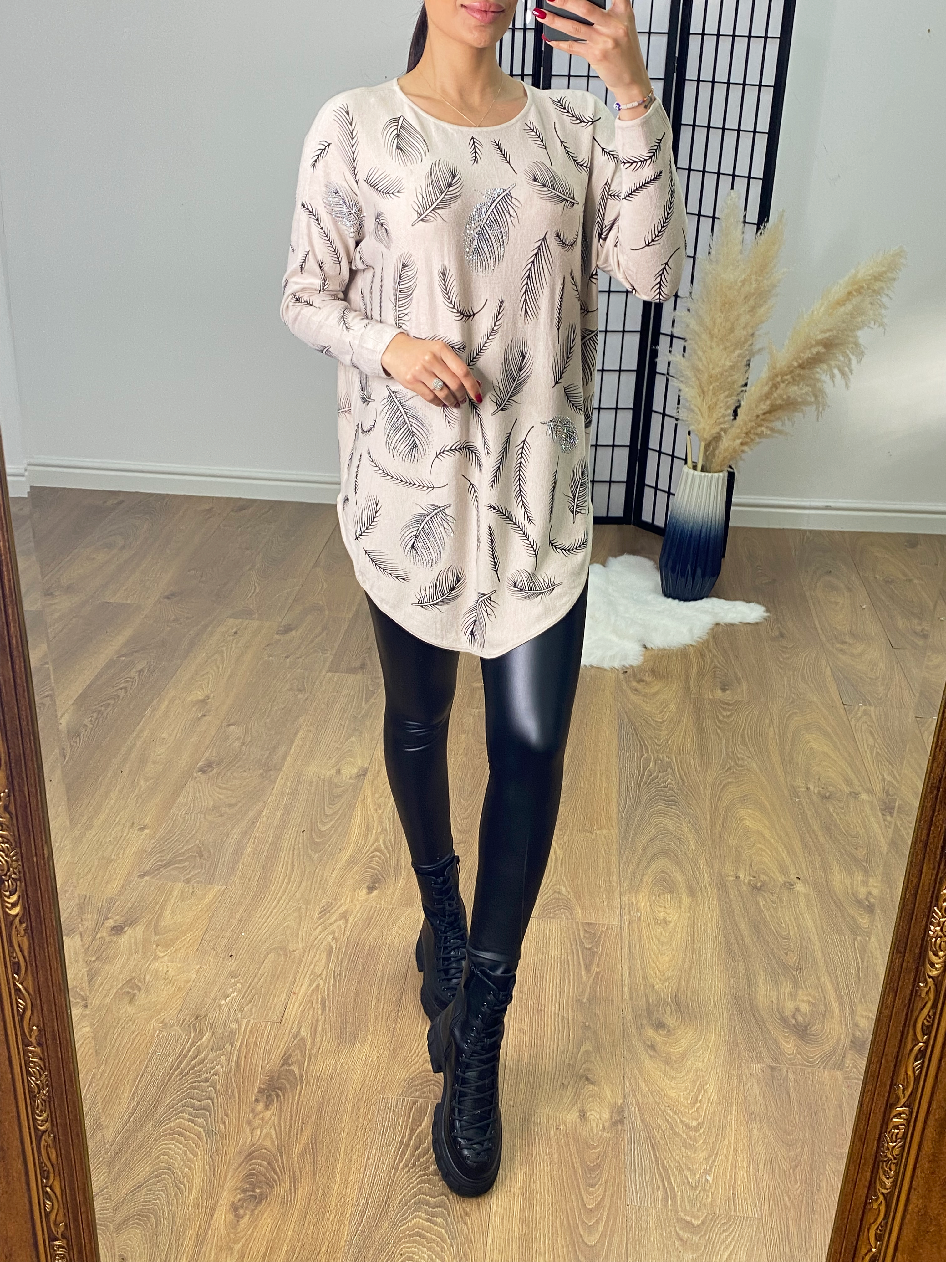 Craft Diamante Feather Fine Knit Jumper