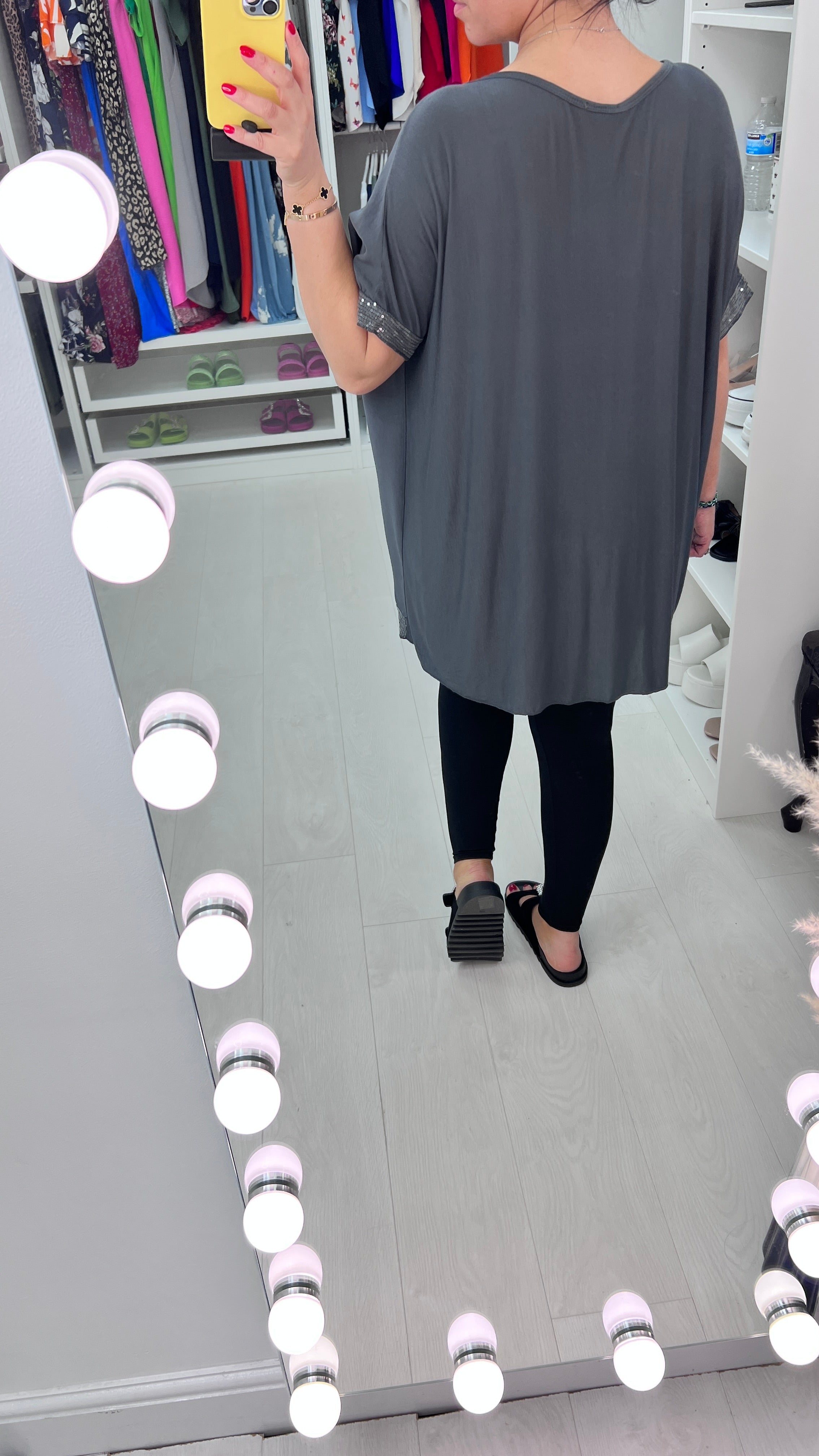 Nadina Oversized Sequin Hem Top