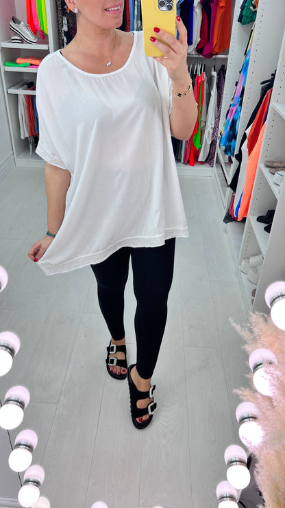 Nadina Oversized Sequin Hem Top