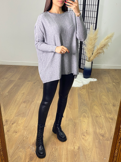 Simone Button Detail Batwing Jumper