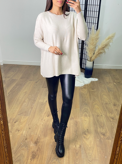 Simone Button Detail Batwing Jumper