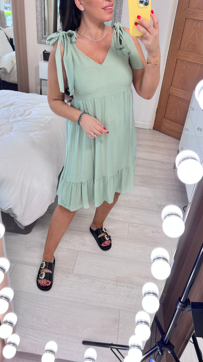 Croatia Tie Detail Smock Dress