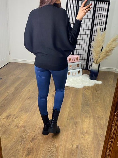 Adalynn Diamante Star Sleeve Batwing Jumper