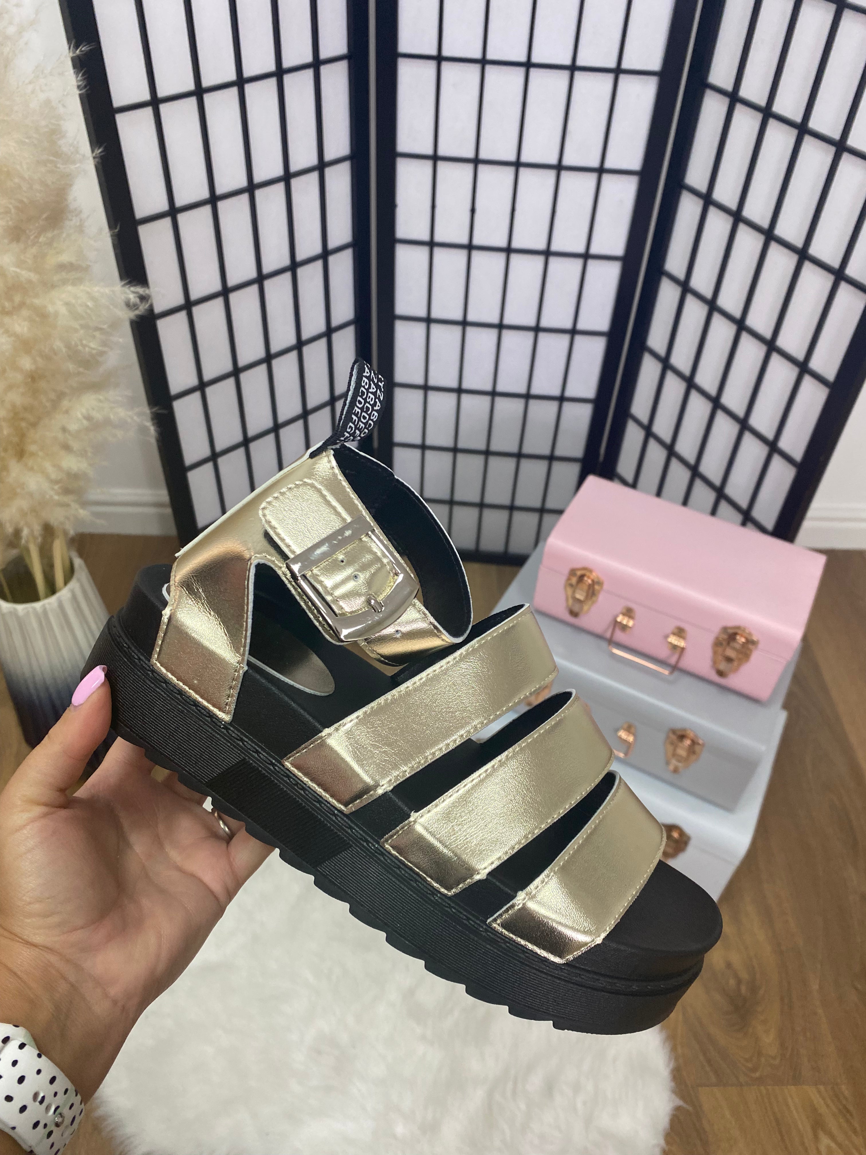 Zeena Metallic Gladiator Sandals