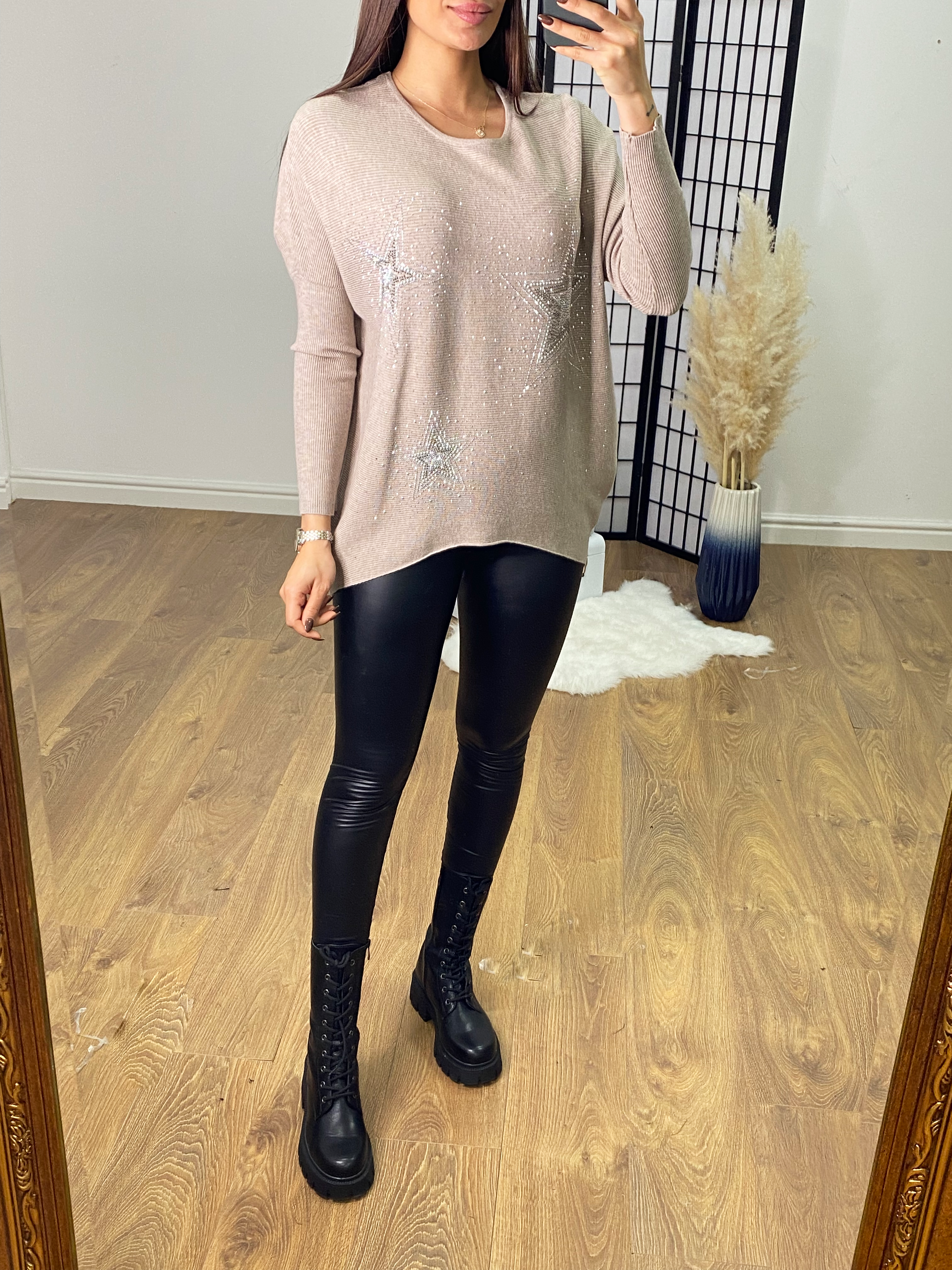 Walter Studded Star Batwing Ribbed Jumper