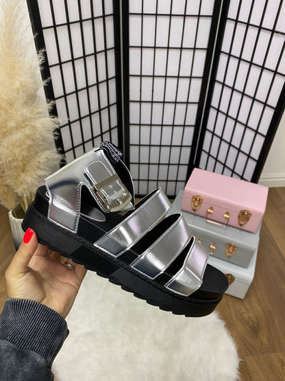 Zeena Metallic Gladiator Sandals