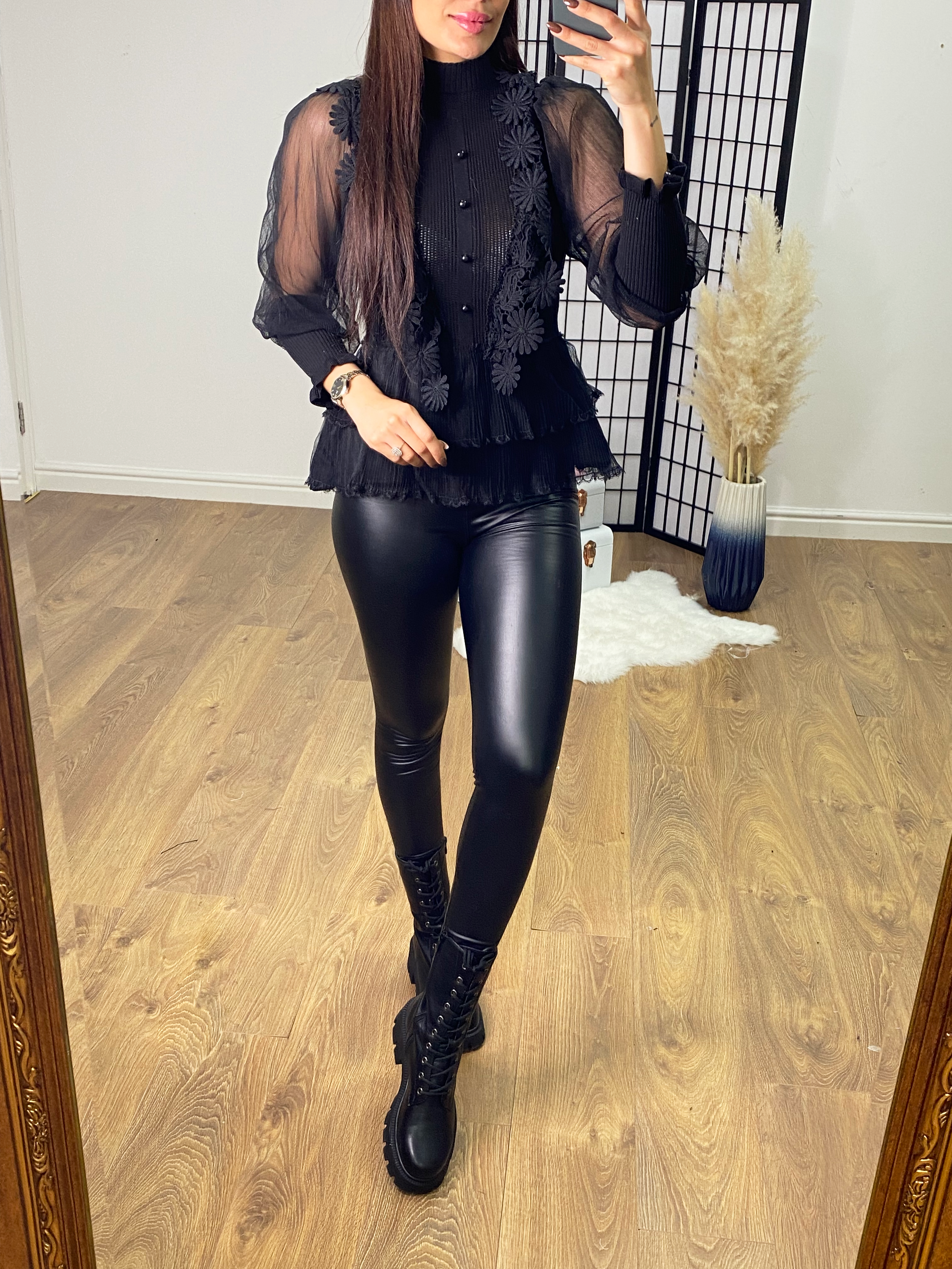 Eniko Lace Floral Peplum Knit Jumper