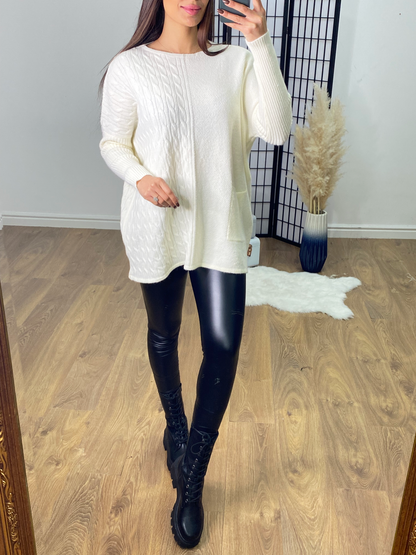 Hopper Cable Knit Textured Jumper