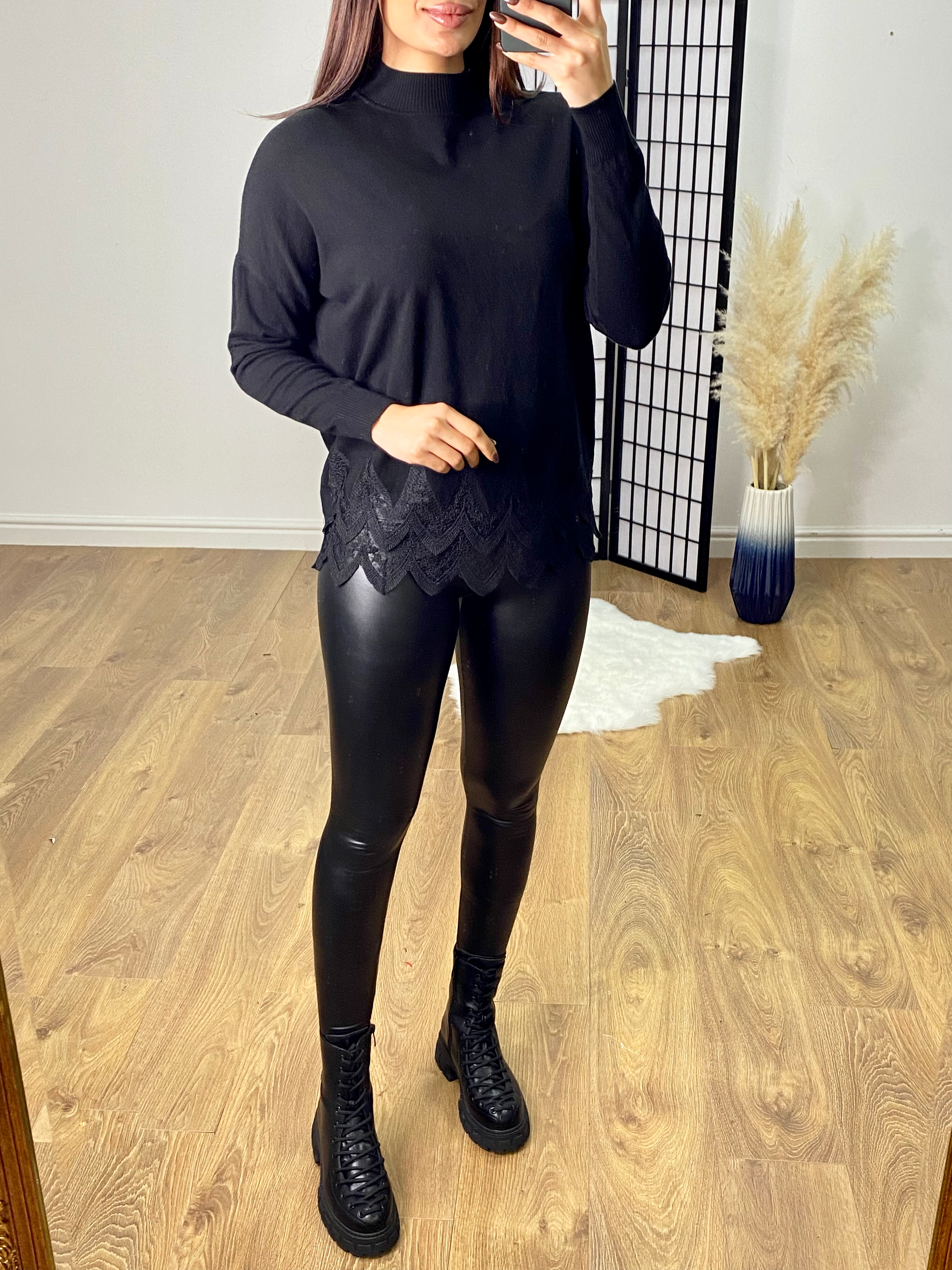 Alexis Lace Crochet Zig Zag Detailed Jumper