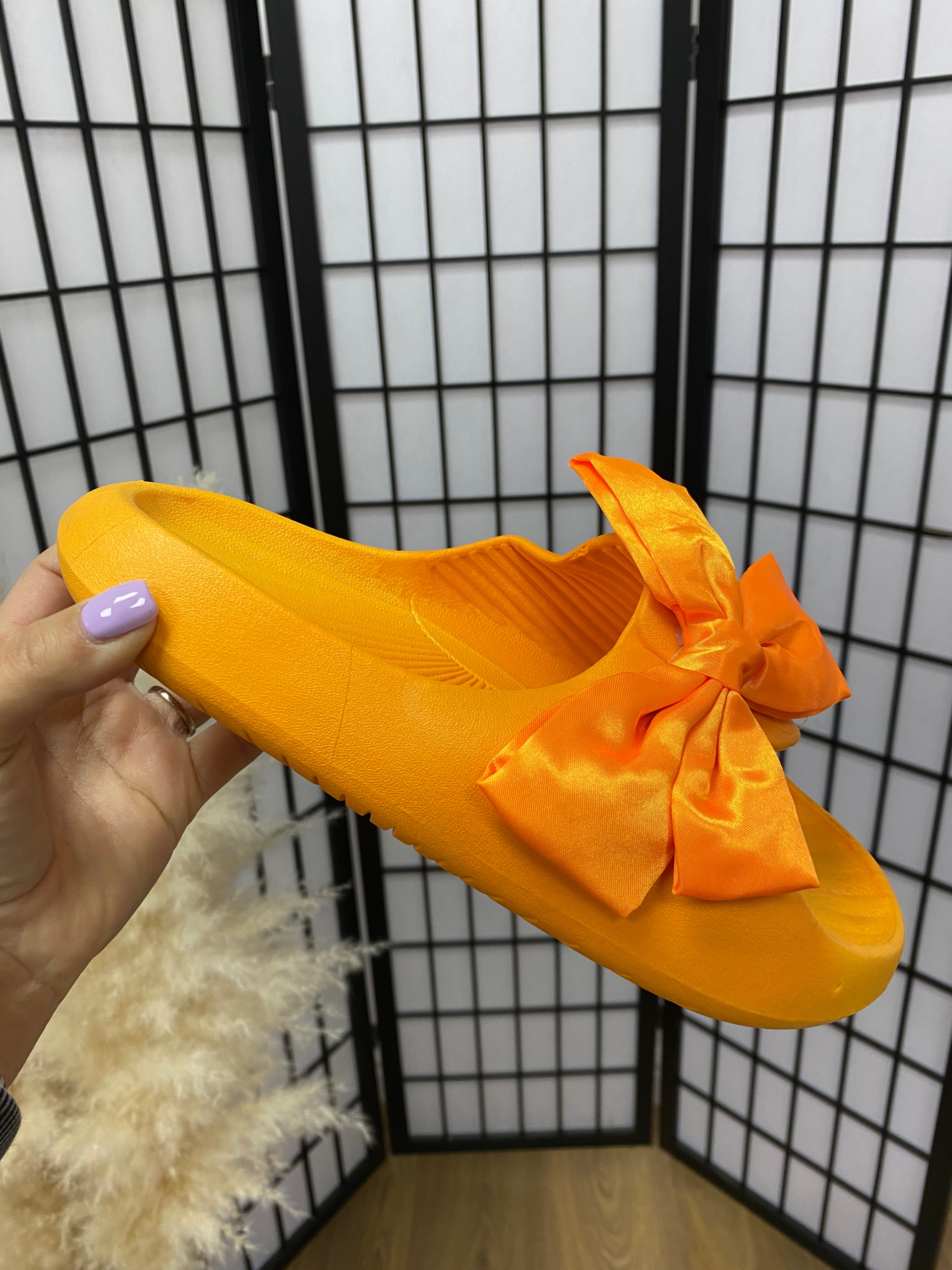 Gayle Satin Bow Sliders