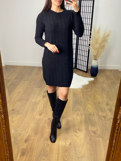 Maurelle Loose Fit Cable Knit Jumper Dress