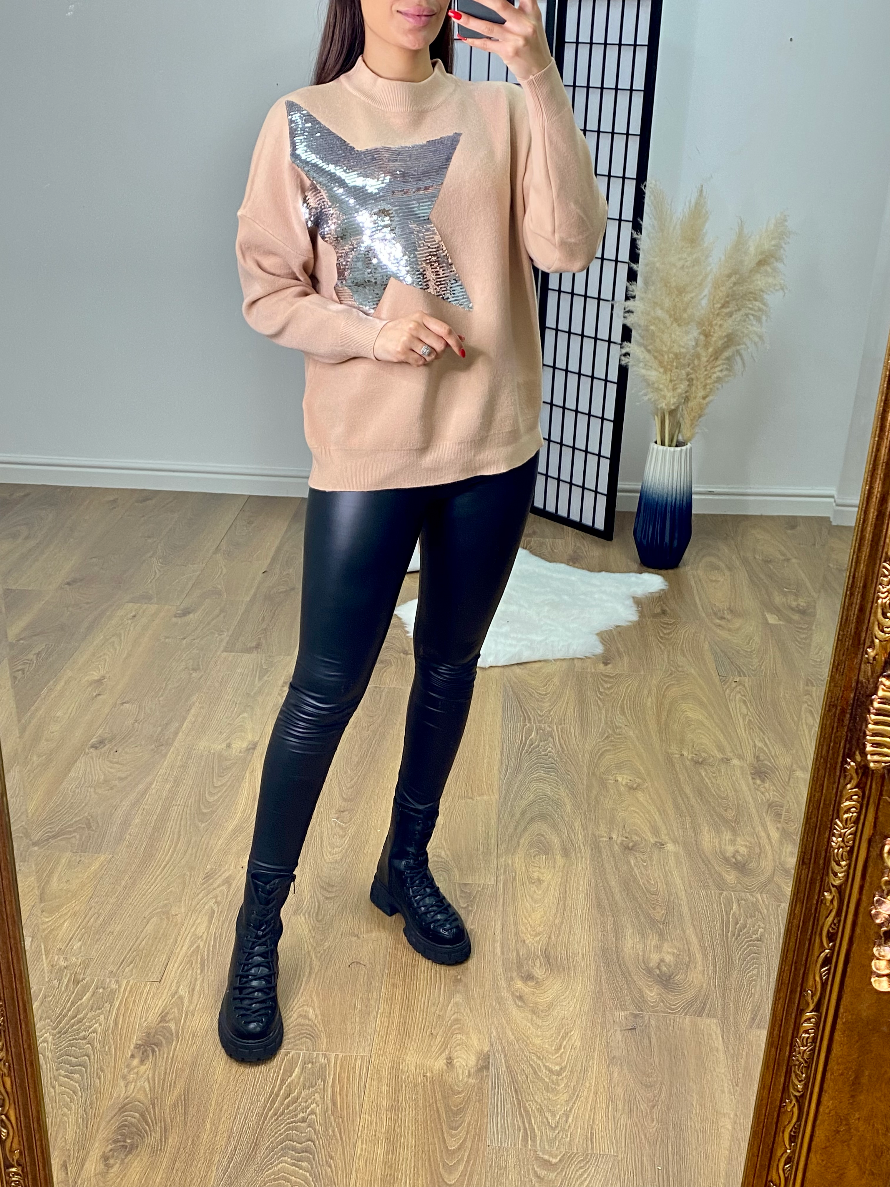 Bennie Sequin Star Detailed Soft Knit Jumper